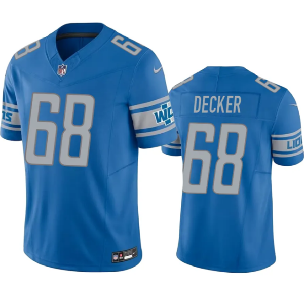 Men’s Detroit Lions #68 Taylor Decker Blue 2023 F.U.S.E. Vapor Untouchable Limited Stitched Jersey