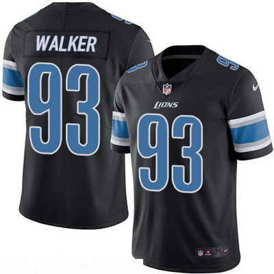 Men’s Detroit Lions #93 Tyrunn Walker Black 2016 Color Rush Stitched NFL Nike Limited Jersey