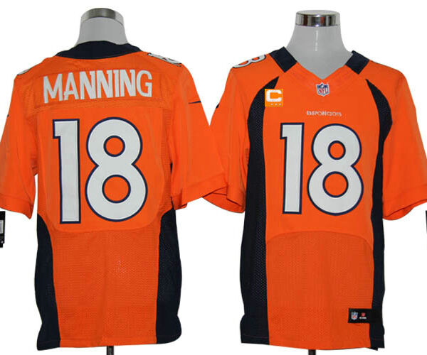 Size 60 4XL-2012 Peyton Manning Denver Broncos #18 Orange Stitched Nike Elite NFL Jerseys C Patch