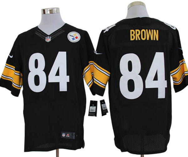 Size 60 4XL-Antonio Brown Pittsburgh Steelers #84 Black Stitched Nike Elite NFL Jerseys