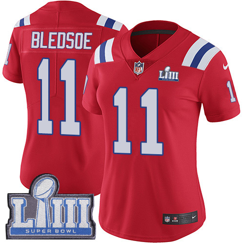 Women’s New England Patriots #11 Drew Bledsoe Red Nike NFL Alternate Vapor Untouchable Super Bowl LIII Bound Limited Jersey