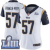 #57 Limited John Franklin-Myers White Nike NFL Road Women’s Jersey Los Angeles Rams Vapor Untouchable Super Bowl LIII Bound