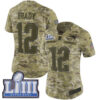 #12 Limited Tom Brady Camo Nike NFL Women’s Jersey New England Patriots 2018 Salute to Service Super Bowl LIII Bound