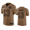 Men’s Dallas Cowboys #13 Michael Gallup 2023 Brown Salute To Service Limited Football Stitched Jersey
