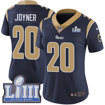 #20 Limited Lamarcus Joyner Navy Blue Nike NFL Home Women’s Jersey Los Angeles Rams Vapor Untouchable Super Bowl LIII Bound