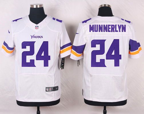 Men’s Minnesota Vikings #24 Captain Munnerlyn White Road NFL Nike Elite Jersey