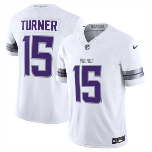 Men’s Minnesota Vikings #15 Dallas Turner White F.U.S.E. Winter Warrior Limited Football Stitched Jersey