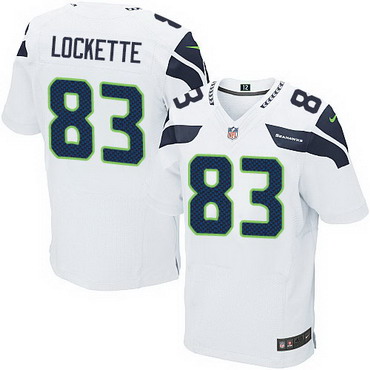 Men’s Seattle Seahawks #83 Ricardo Lockette White Road NFL Nike Elite Jersey