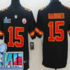 Men’s Kansas City Chiefs #15 Patrick Mahomes Limited Black Super Bowl LVII Vapor Jersey
