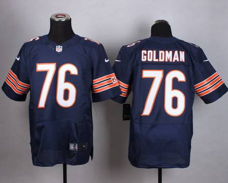 Men’s Chicago Bears #76 Eddie Goldman Nike Navy Blue Elite Jersey