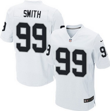 Men’s Oakland Raiders #99 Aldon Smith White Road NFL Nike Elite Jersey