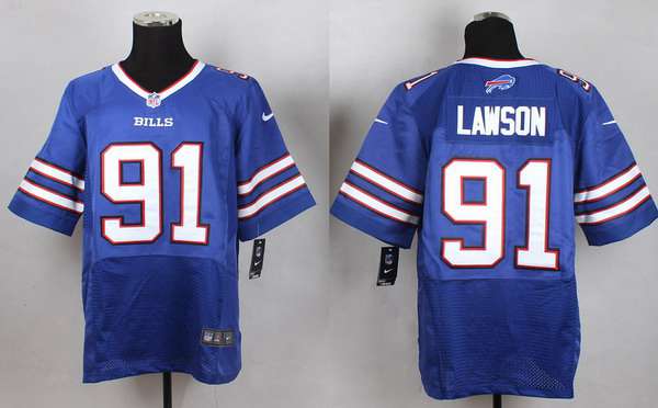 Men’s Buffalo Bills #91 Manny Lawson 2013 Nike Light Blue Elite Jersey