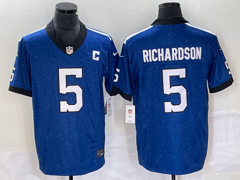 Men’s Indianapolis Colts #5 Anthony Richardson Royal 2023 FUSE Indiana Nights Limited Stitched Jersey
