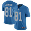 Nike Lions #81 Calvin Johnson Blue Throwback Men’s Stitched NFL Limited Jersey
