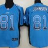 Nike Detroit Lions #81 Calvin Johnson Drift Fashion Blue Elite Jersey
