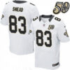 Men’s New Orleans Saints #83 Willie Snead White 50th Season Patch Stitched NFL Nike Elite Jersey