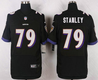 Men’s Baltimore Ravens #79 Ronnie Stanley Black Alternate Stitched NFL Nike Elite Jersey
