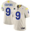 Men’s Los Angeles Rams 2022 #9 Matthew Stafford Bone White With 4-star C Patch Stitched NFL Jersey