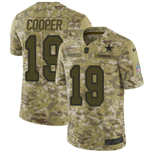 Nike Dallas Cowboys #19 Amari Cooper Camo Men’s Stitched NFL Limited 2018 Salute To Service Jersey