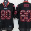 Nike San Francisco 49ers #80 Jerry Rice Lights Out Black Ornamented Elite Jersey