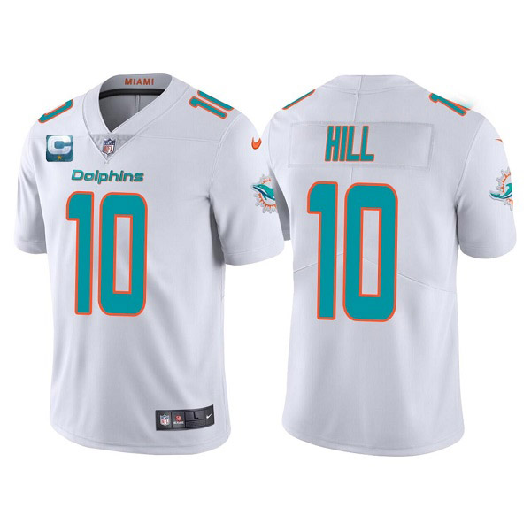 Men’s Miami Dolphins 2022 #10 Tyreek Hill White With 2-star C Patch Vapor Untouchable Limited Stitched Football Jersey
