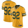 Nike Green Bay Packers #92 Reggie White Yellow Men’s Stitched NFL Limited Rush Jersey