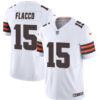 Men’s Cleveland Browns #15 Joe Flacco White 2023 F.U.S.E. Vapor Limited Football Stitched Jersey