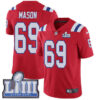 #69 Limited Shaq Mason Red Nike NFL Alternate Men’s Jersey New England Patriots Vapor Untouchable Super Bowl LIII Bound