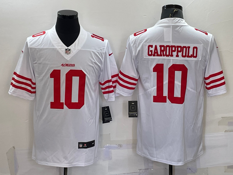 Men’s San Francisco 49ers #10 Jimmy Garoppolo 2022 New White Vapor Untouchable Stitched Jersey