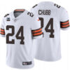 Men’s Cleveland Browns 2022 #24 Nick Chubb White With 1-star C Patch Vapor Untouchable Limited NFL Stitched Jersey