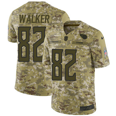 Nike Titans #82 Delanie Walker Camo Men’s Stitched NFL Limited 2018 Salute To Service Jersey