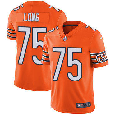 Nike Chicago Bears #75 Kyle Long Orange Men’s Stitched NFL Limited Rush Jersey
