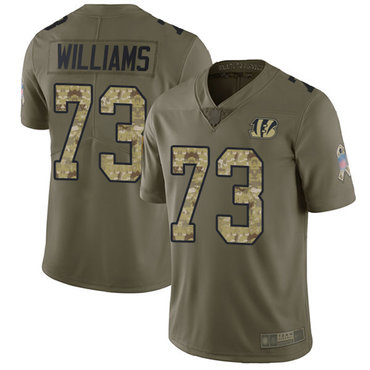 Bengals #73 Jonah Williams Olive Camo Men’s Stitched Football Limited 2017 Salute To Service Jersey