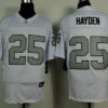 Nike Oakland Raiders #25 D.J. Hayden White With Silvery Elite Jersey