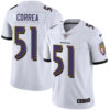 Nike Baltimore Ravens #51 Kamalei Correa White Men’s Stitched NFL Vapor Untouchable Limited Jersey
