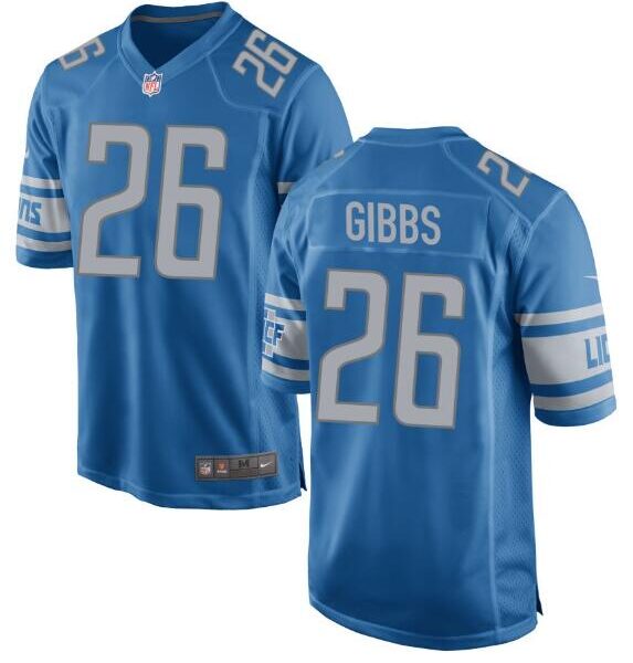 Men’s Detroit Lions Jahmyr Gibbs #26 Nike Blue Official NFL Game Jersey