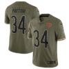Men’s Chicago Bears #34 Walter Payton 2022 Olive Salute To Service Limited Stitched Jersey