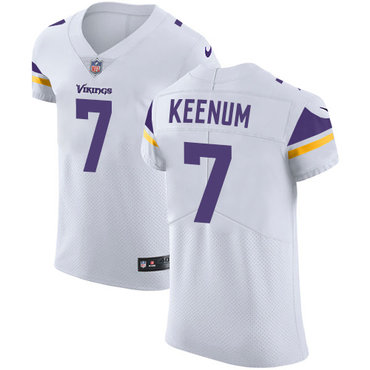 Men’s Nike Minnesota Vikings #7 Case Keenum White Stitched NFL Vapor Untouchable Elite Jersey