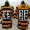 Nike Pittsburgh Steelers #32 Franco Harris Yellow With Black Throwback 80TH Jersey