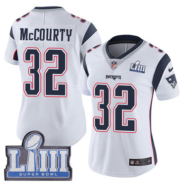 #32 Limited Devin McCourty White Nike NFL Road Women’s Jersey New England Patriots Vapor Untouchable Super Bowl LIII Bound