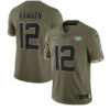 Men’s New York Jets #12 Joe Namath 2022 Olive Salute To Service Limited Stitched Jersey