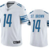 Men’s Detroit Lions #14 Amon Ra St Brown White Vapor Untouchable Limited Stitched Jersey
