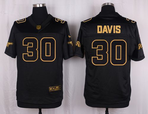 Nike Broncos #30 Terrell Davis Black Men’s Stitched NFL Elite Pro Line Gold Collection Jersey