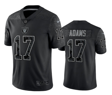 Men’s Las Vegas Raiders #17 Davante Adams Black Reflective Limited Stitched Football Jersey