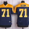 Men’s Green Bay Packers #71 Josh Sitton Navy Blue Gold Alternate NFL Nike Elite Jersey