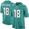 Men’s Miami Dolphins #18 Rishard Matthews Aqua Green Team Color NFL Nike Elite Jersey