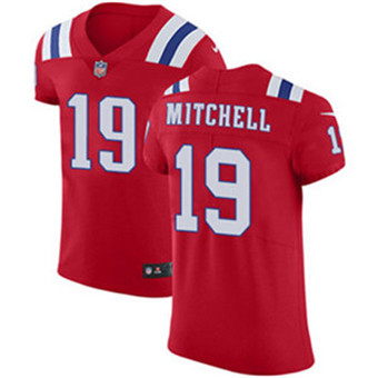 Men’s Nike New England Patriots #19 Malcolm Mitchell Red Alternate Stitched NFL Vapor Untouchable Elite Jersey