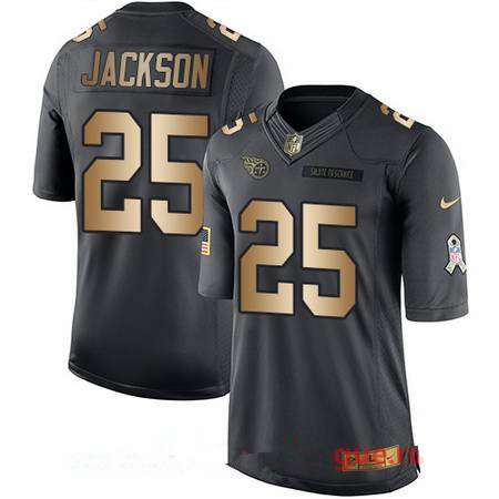 Men’s Tennessee Titans #25 Adoree’ Jackson Anthracite Gold 2016 Salute To Service Stitched NFL Nike Limited Jersey