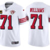 Men’s San Francisco 49ers #71 Trent Williams White 75th Anniversary With C Patch Vapor Untouchable Limited Stitched Football Jersey