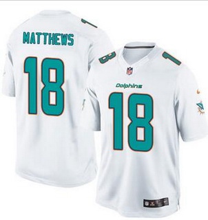 Men’s Miami Dolphins #18 Rishard Matthews White Road NFL Nike Elite Jersey